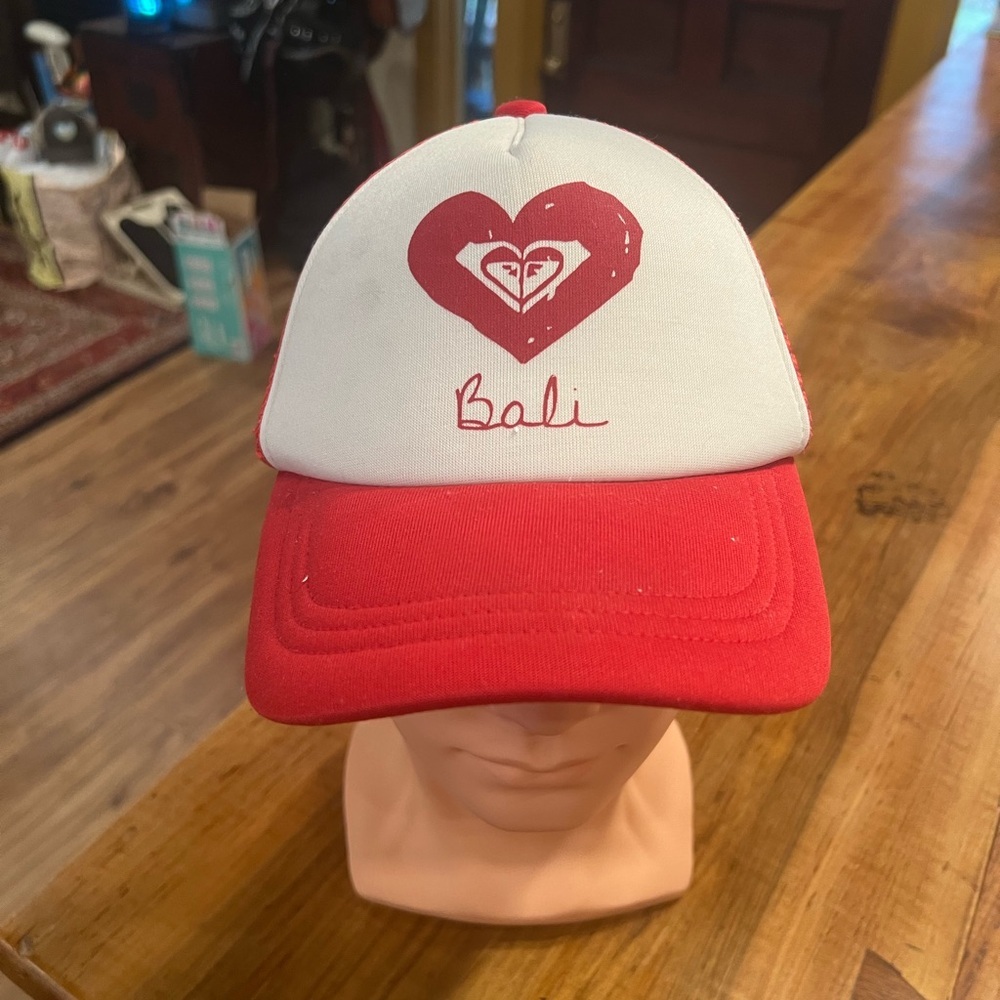 Roxy Red and White Heart “BALI” Hat